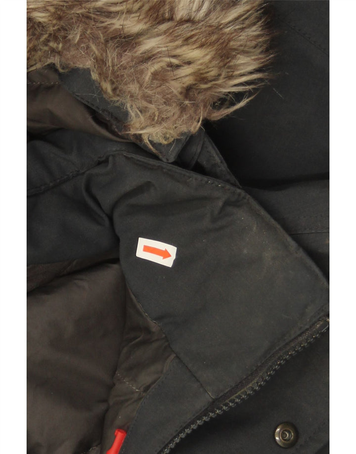 The North Face Herre Hooded Parka Jacket UK 38 Medium Navy Blue Polyester