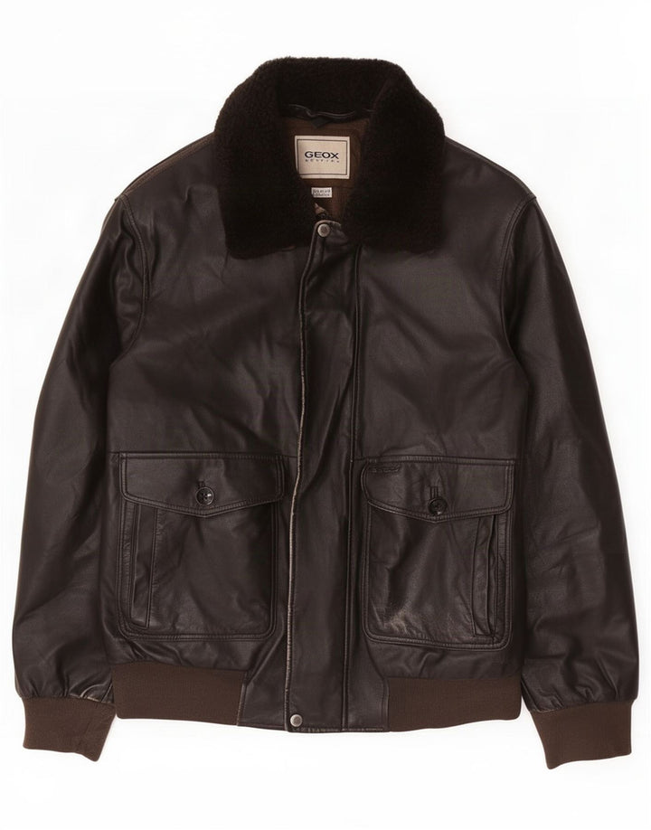 Geox Herre Læderjakke UK 44 2XL Brun