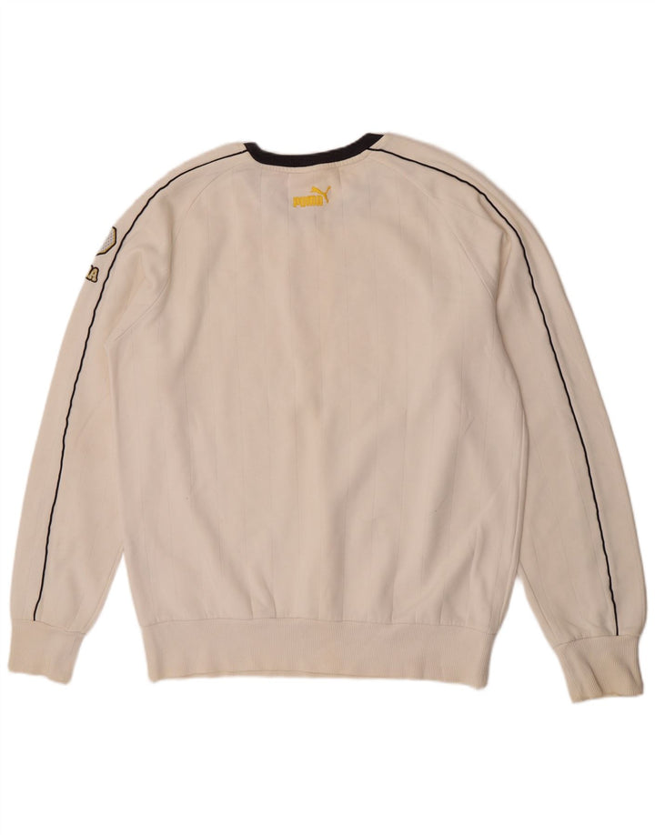 Puma Herre Grafisk Sweatshirt Jumper Stor Hvid Bomuld