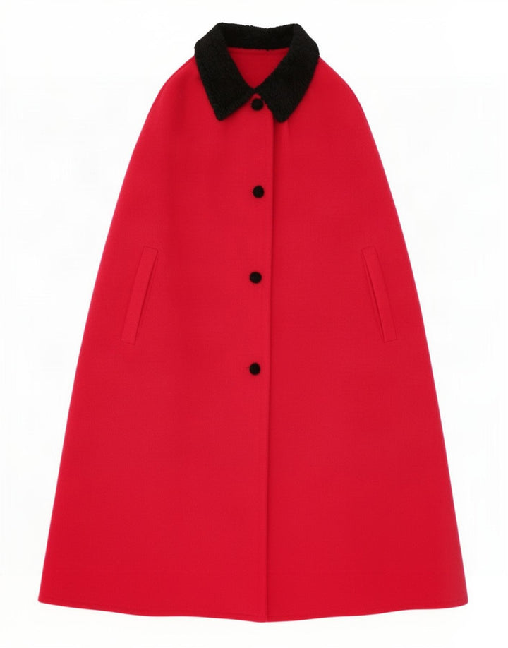 Vintage Cape Coat til kvinder One Size Pink