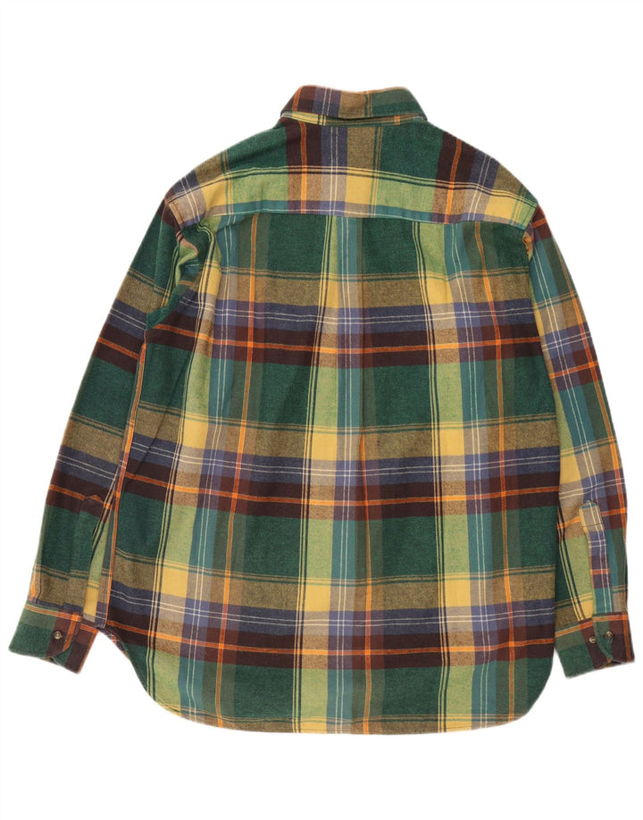 Brandi Herre Flanelskjorte Stor Grøn Plaid Bomuld