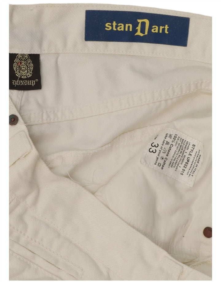 Dondup Herre Stan Dart Straight Jeans W33 L32 Hvid Bomuld