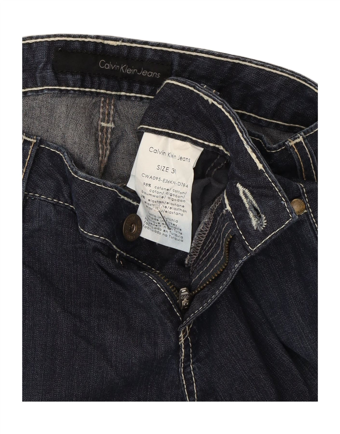 Calvin Klein denimshorts til kvinder W31 Mellem marineblå bomuld
