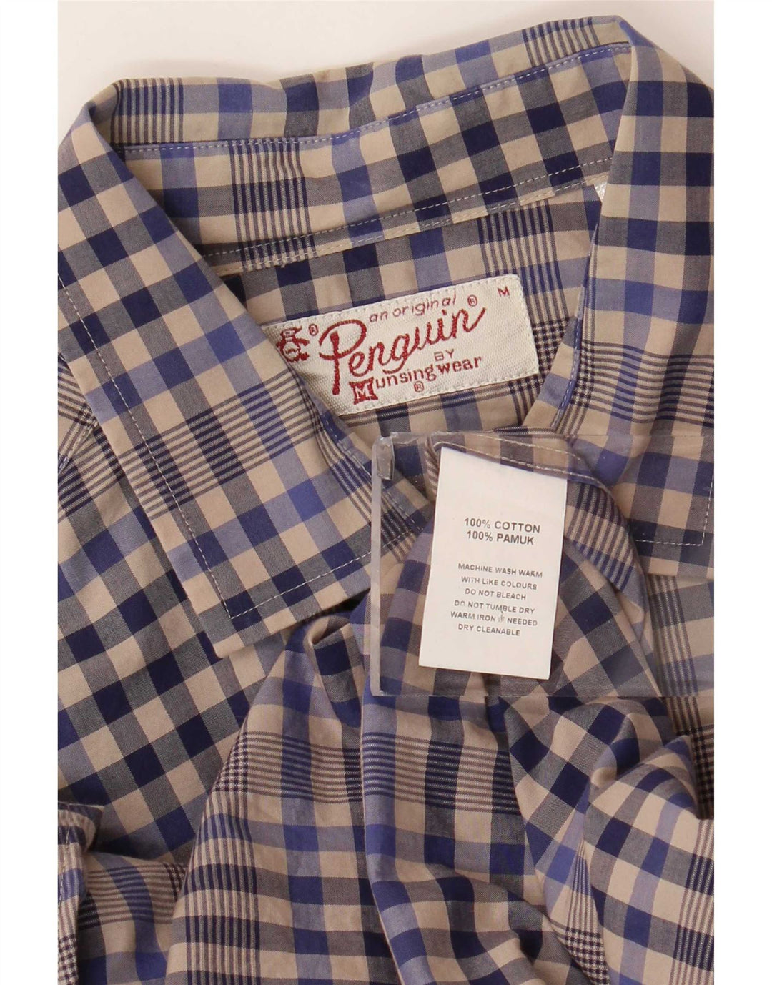 Penguin herreskjorte mellemgrå Gingham bomuld
