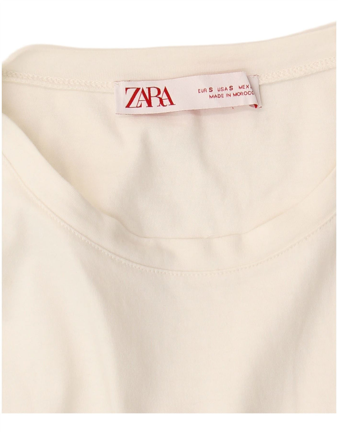 ZARA T-shirt top til kvinder UK 10 Small White