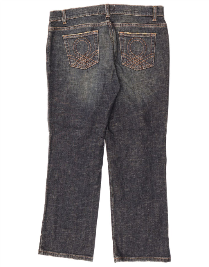 Benetton Dame Cropped Jeans IT 44 Medium W30 L25 Marineblå Bomuld
