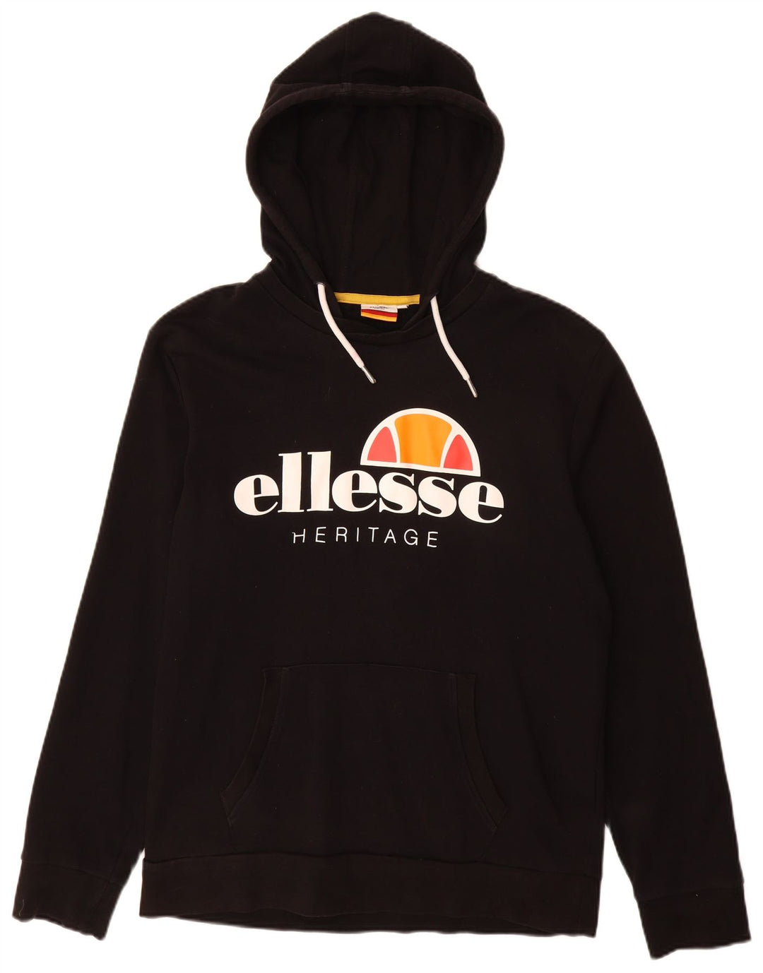 ELLESSE Heritage Graphic Hoodie Jumper XL Sort Bomuld