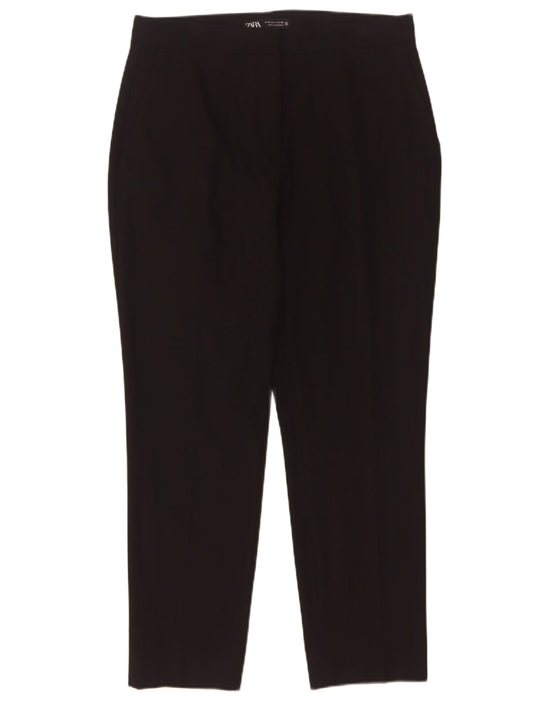 Zara Dame Slim Chino Bukser EU 38 Small W28 L26 Sort Polyester