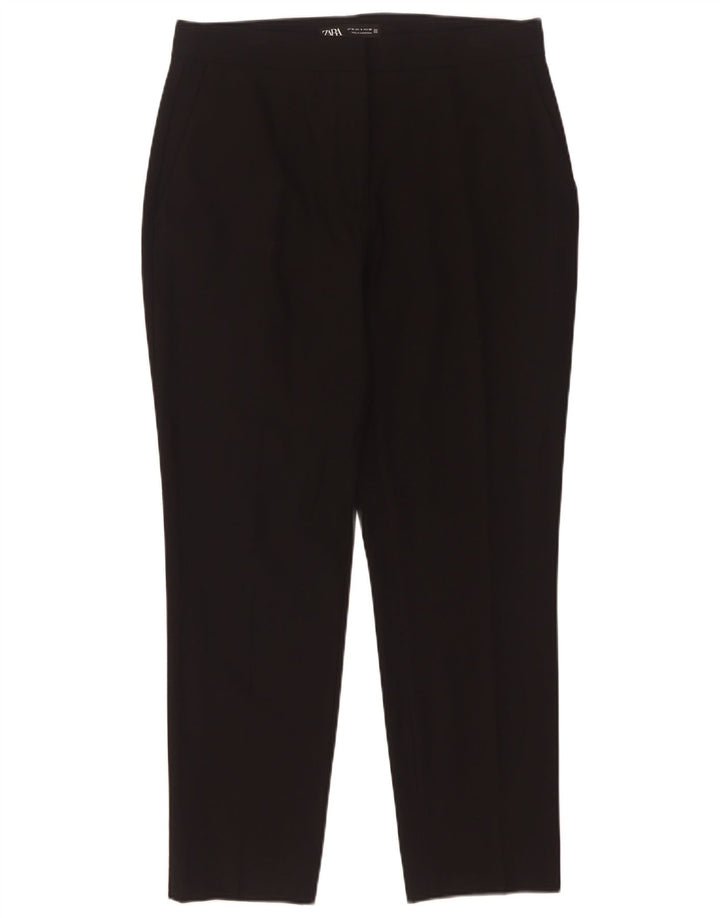 Zara Dame Slim Chino Bukser EU 38 Small W28 L26 Sort Polyester