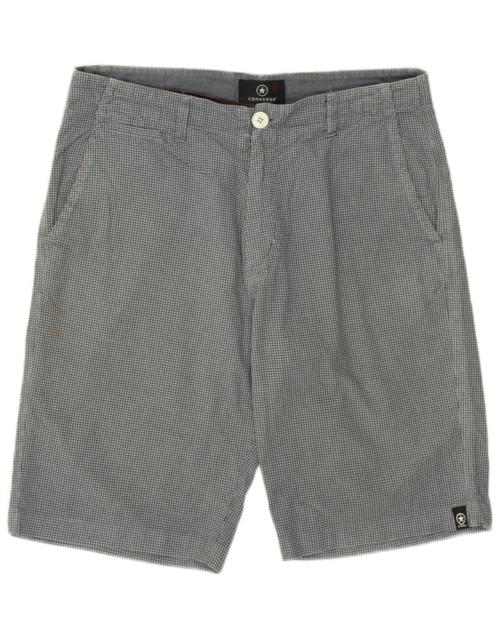 Converse Chino Shorts til mænd store W34 grå ternet bomuld