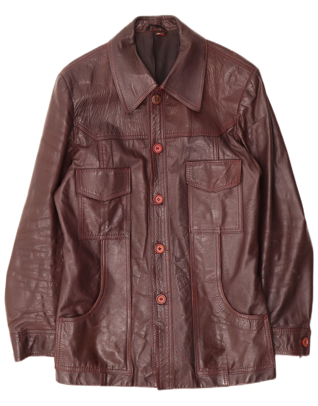 Vintage herre læderjakke UK 38 Medium Maroon