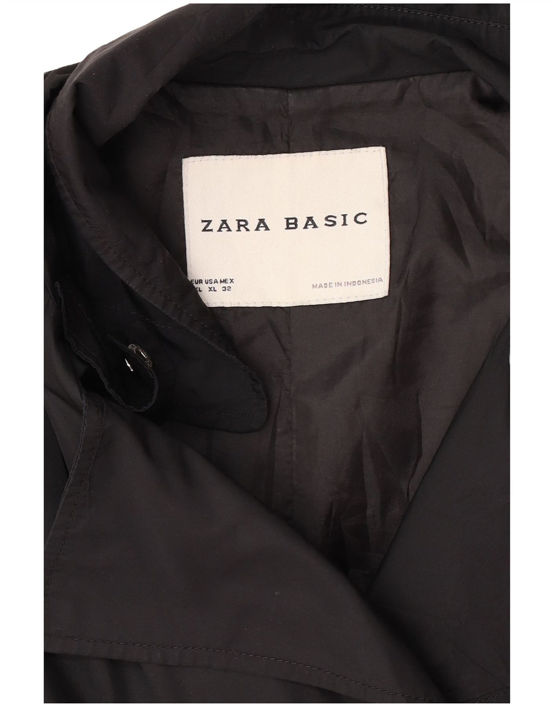 Zara Trench Coat til kvinder UK 18 XL Sort