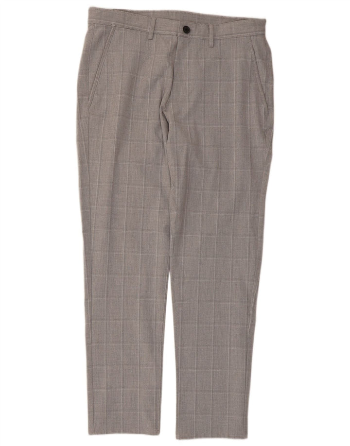 Zara Herre Slim Chino Bukser EU 40 Medium W31 L28 Grå ternet