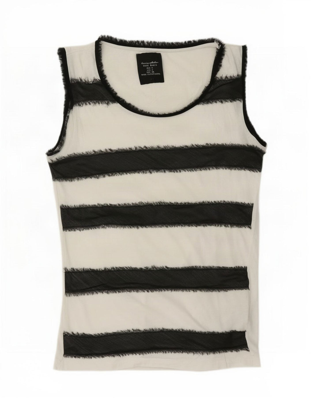 Zara Damevest Top UK 14 Mellem hvid stribet bomuld