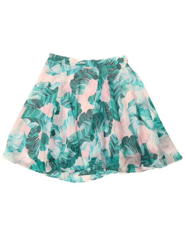 GUESS A-line nederdel til kvinder UK 12 Medium W28 Blue Floral Polyester