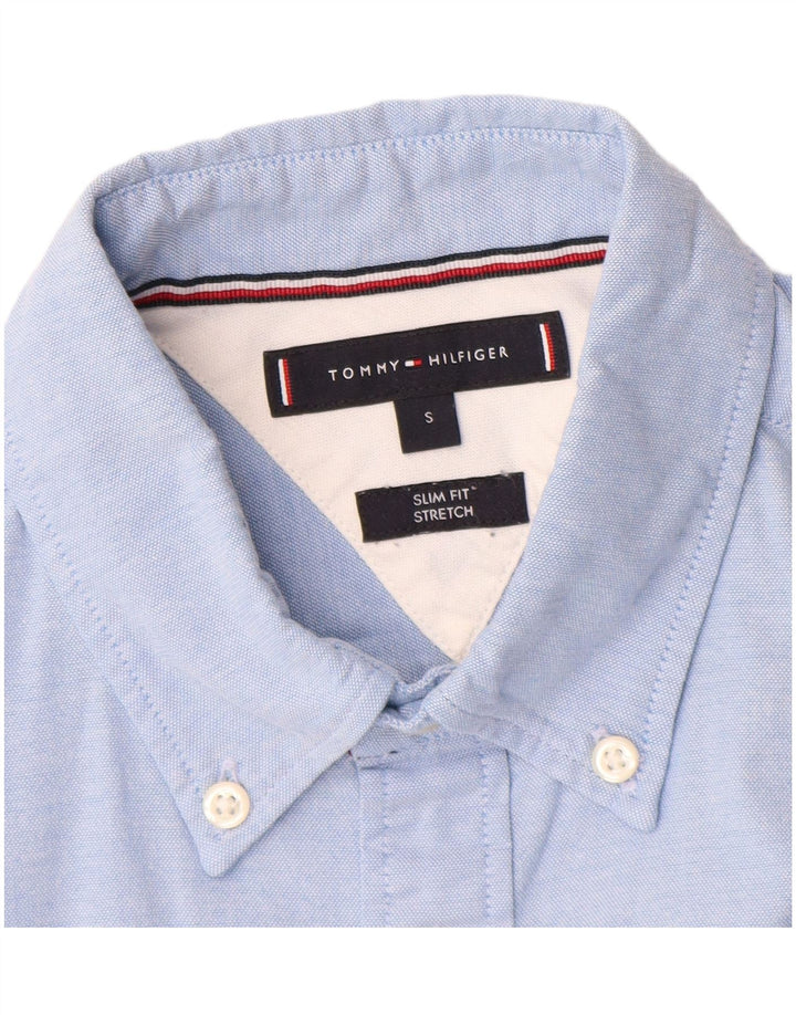 Tommy Hilfiger Herre Slim Fit skjorte lille blå bomuld