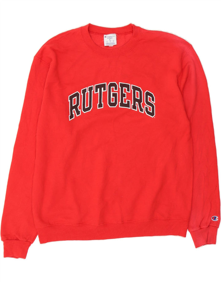 CHAMPION Mens Graphic Sweatshirt Jumper Large Red Cotton Vintage Champion and Second-Hand Champion from Messina Hembry 