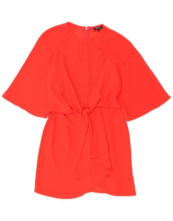 Topshop Womens Sheath Dress UK 8 Small Red Polyester