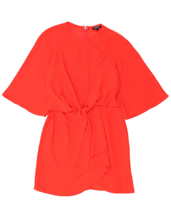 Topshop Womens Sheath Dress UK 8 Small Red Polyester