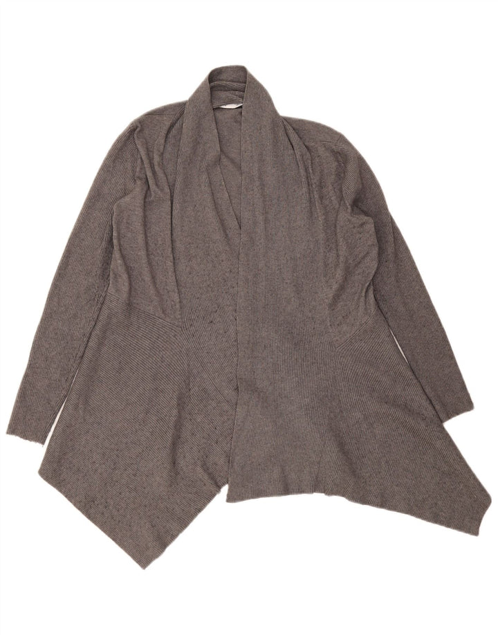 Zara Dame Asymmetrisk Åben Cardigan Sweater UK 12 Medium Grey Viscose