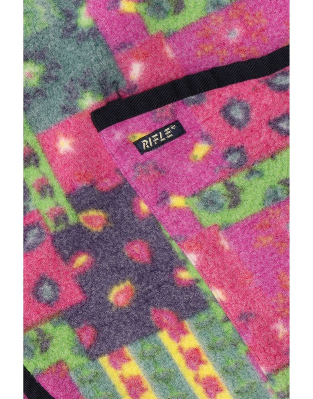 Rifle Herre Vendbar Fleece Gilet UK 40 Large Flerfarvet Patchwork