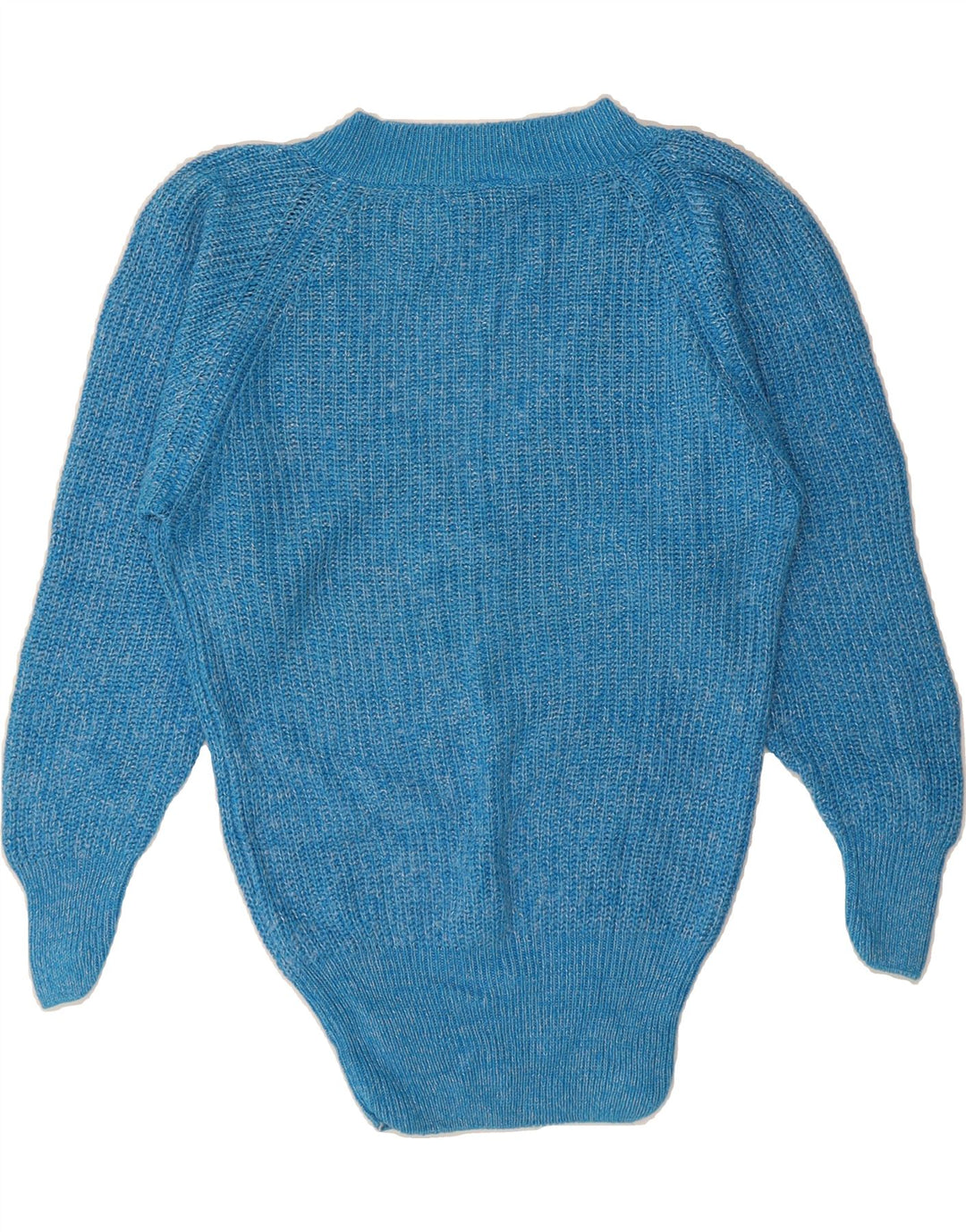 VINTAGE Womens V-Neck Jumper Sweater EU 42 Large Blue Cotton Vintage Vintage and Second-Hand Vintage from Messina Hembry 
