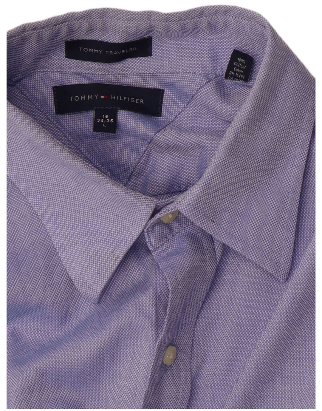 Tommy Hilfiger Herreskjorte str. 16 Large Blue Cotton