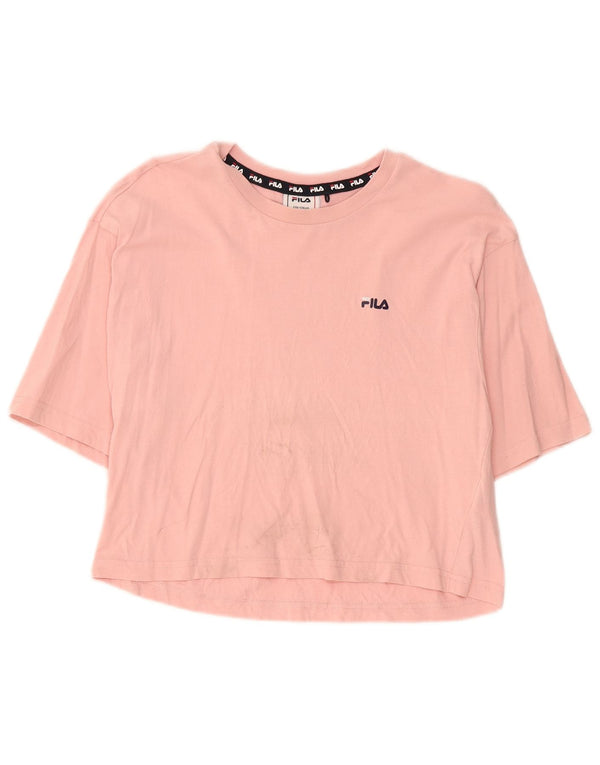 Fila Girls Crop T-Shirt Top 15-16 år Pink Bomuld