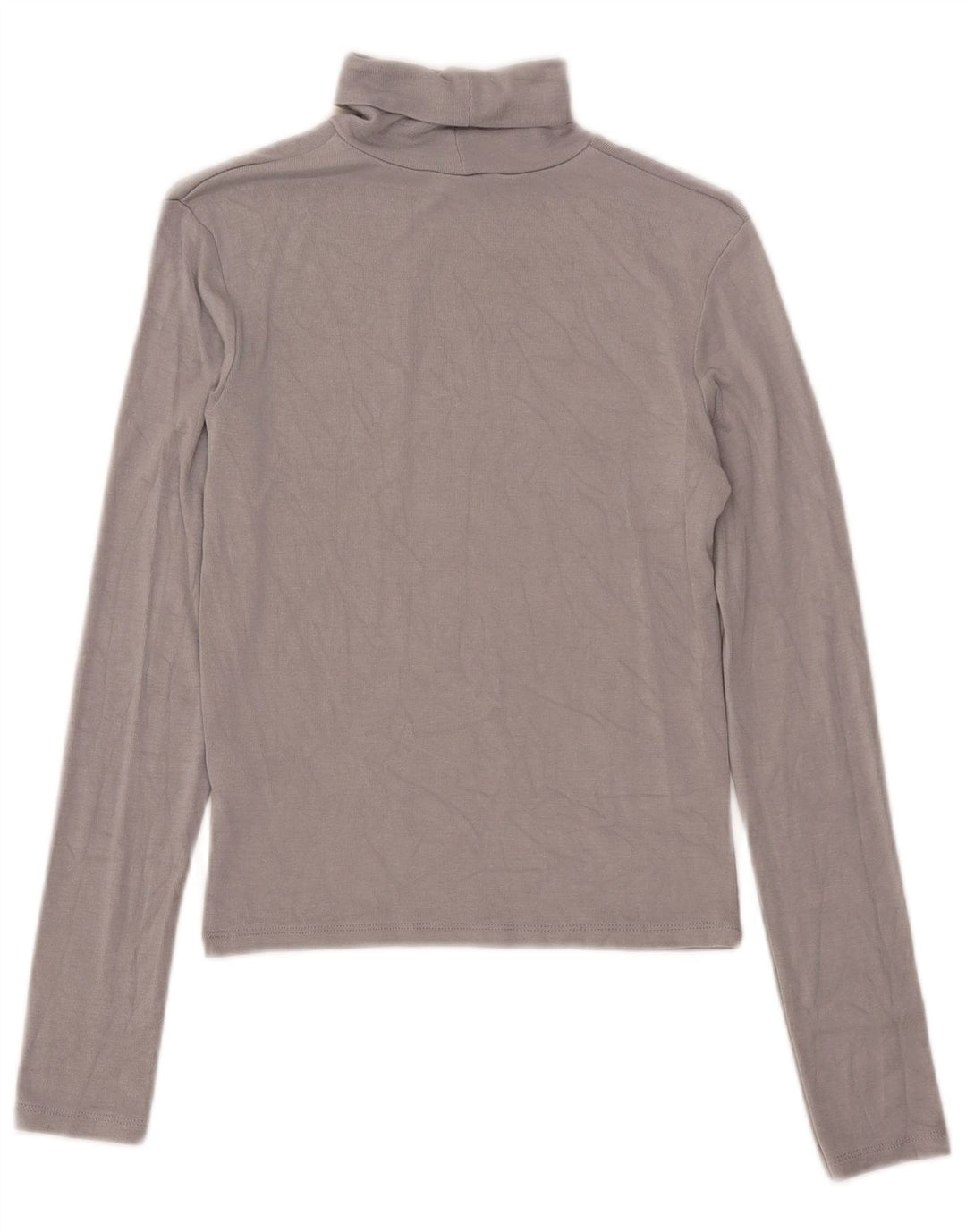 Zara Womens Crop Top Langærmet UK 12 Medium Grey Viscose