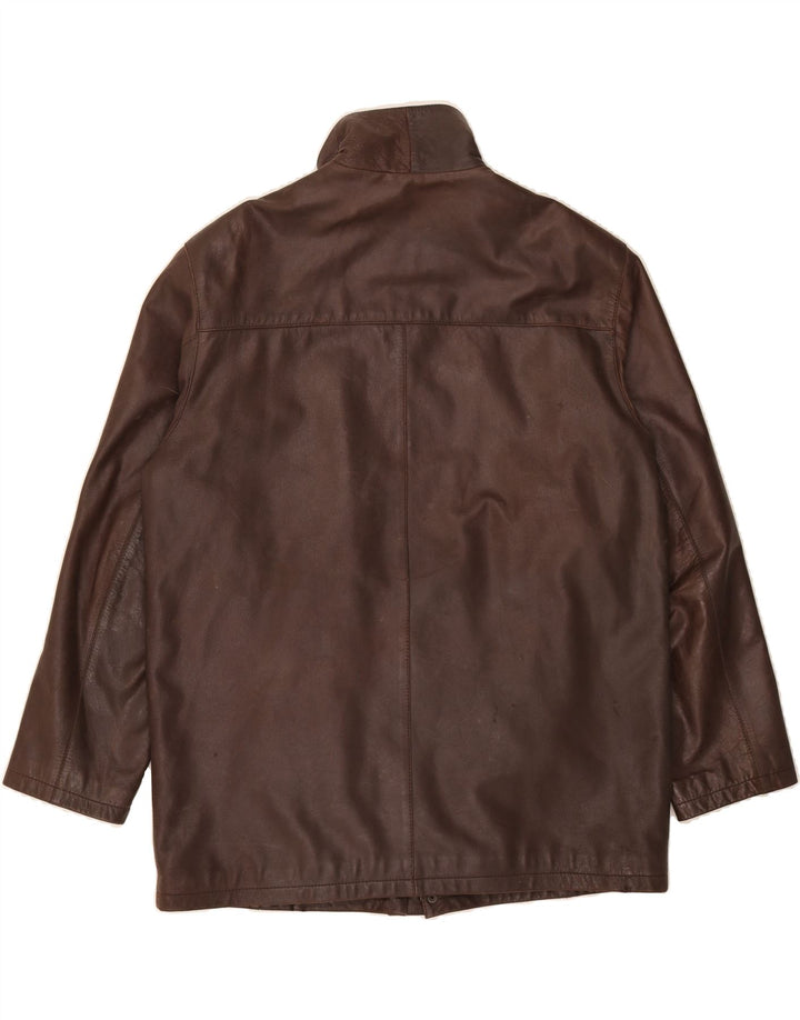 HEELI Mens Leather Jacket UK 44 2XL Brown Leather Vintage Heeli and Second-Hand Heeli from Messina Hembry 