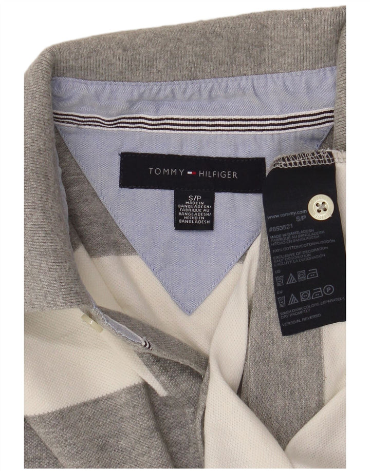Tommy Hilfiger herre polo shirt lille grå stribet bomuld