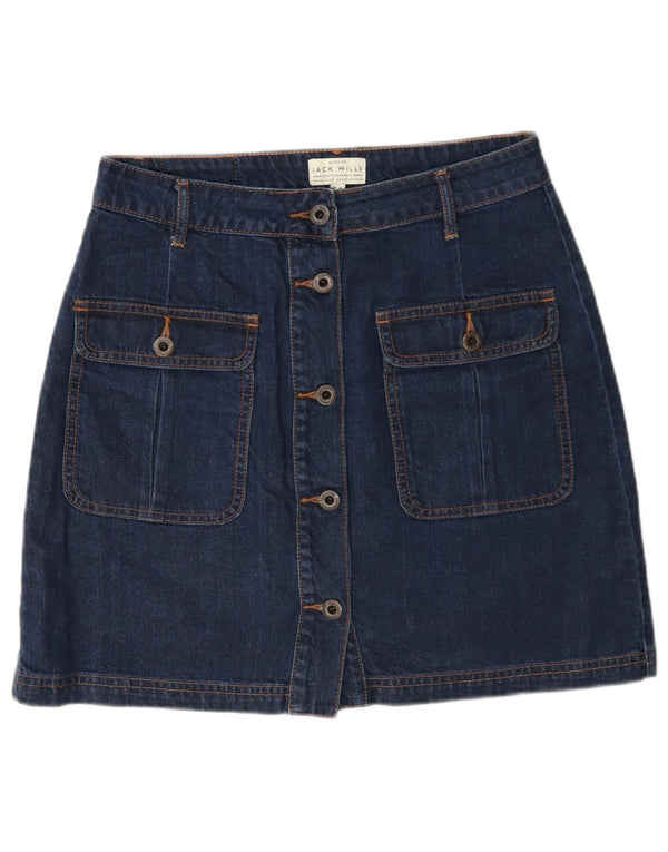 Jack Wills Womens Mini Denim Skirt UK 10 Small W27 Blue Cotton