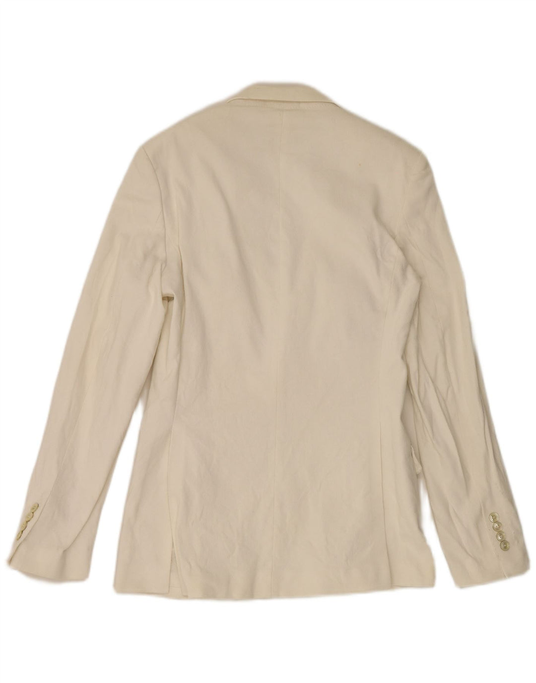 Zara Herre 2-knaps blazerjakke EU 50 Medium Hvid Bomuld