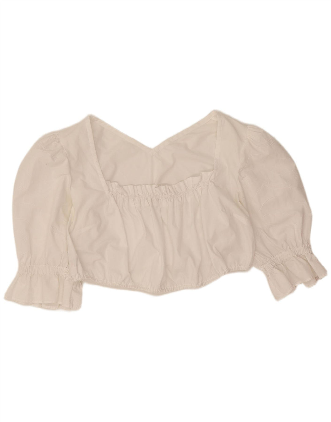 Vintage Dame Crop Top UK 12 Medium White