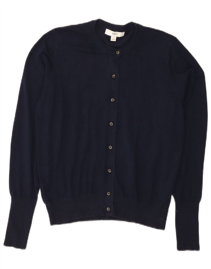 Marks & Spencer Dame Cardigan Sweater UK 14 Medium Navy Blue Viscose