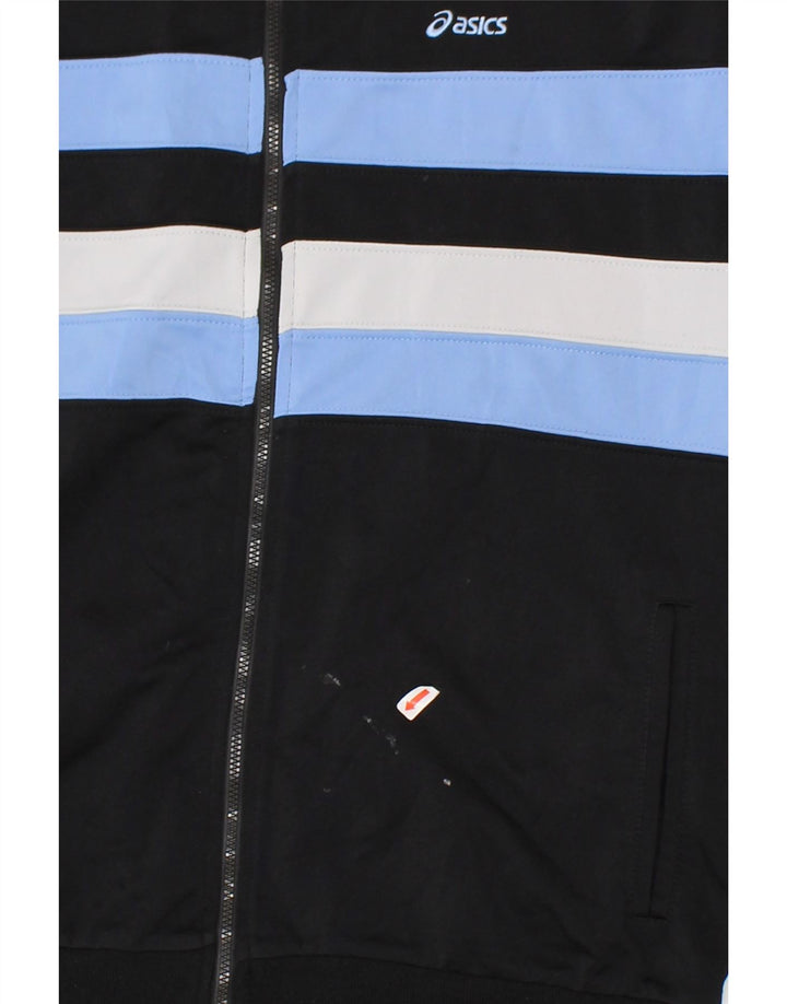 ASICS Womens Tracksuit Top Jacket UK 16 Large Black Colourblock Vintage Asics and Second-Hand Asics from Messina Hembry 