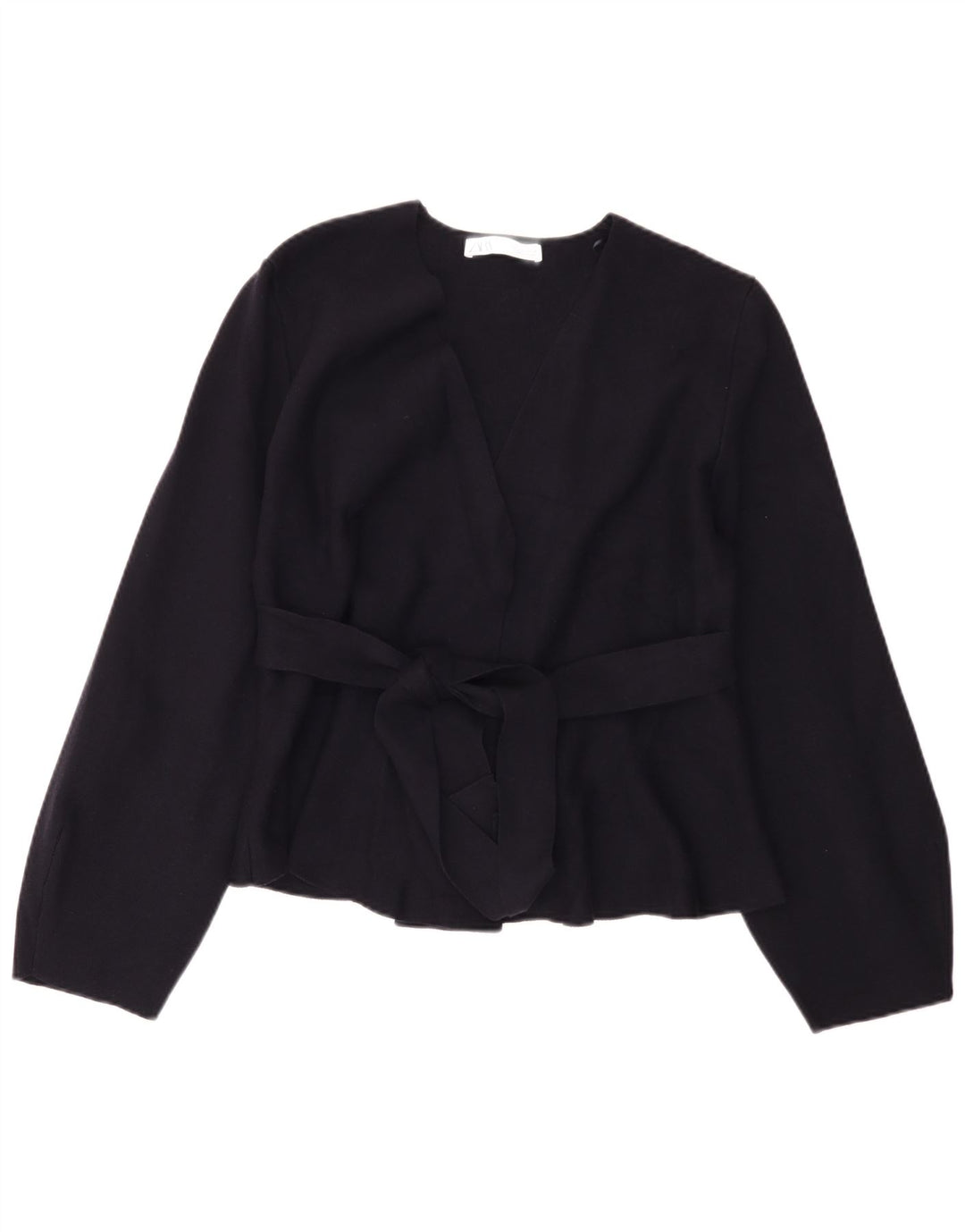Zara Dame Cardigan Sweater UK 10 Small Navy Blue Polyamide