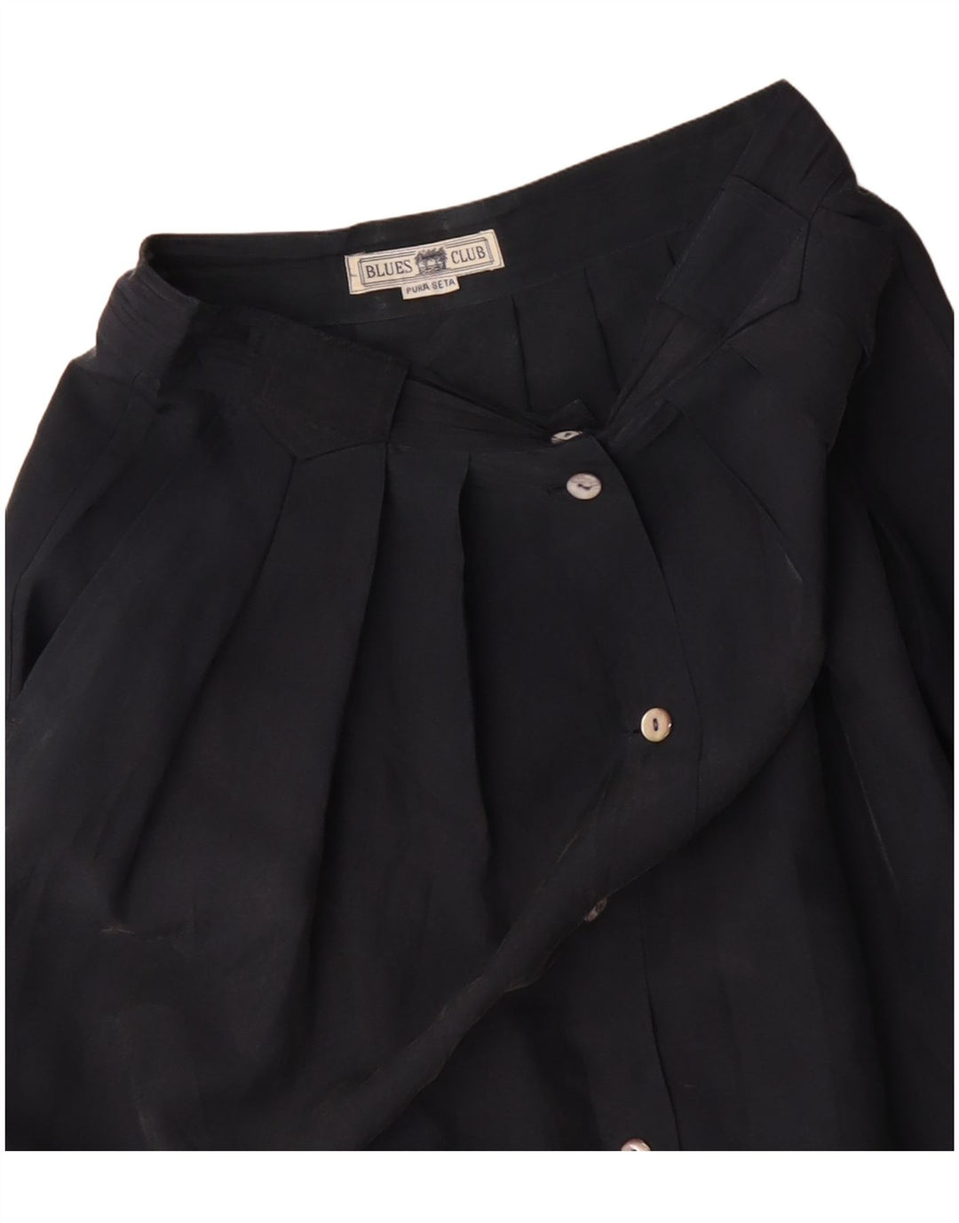 BLUES CLUB Kvinder højtaljet A-linje nederdel W26 Lille sort silke