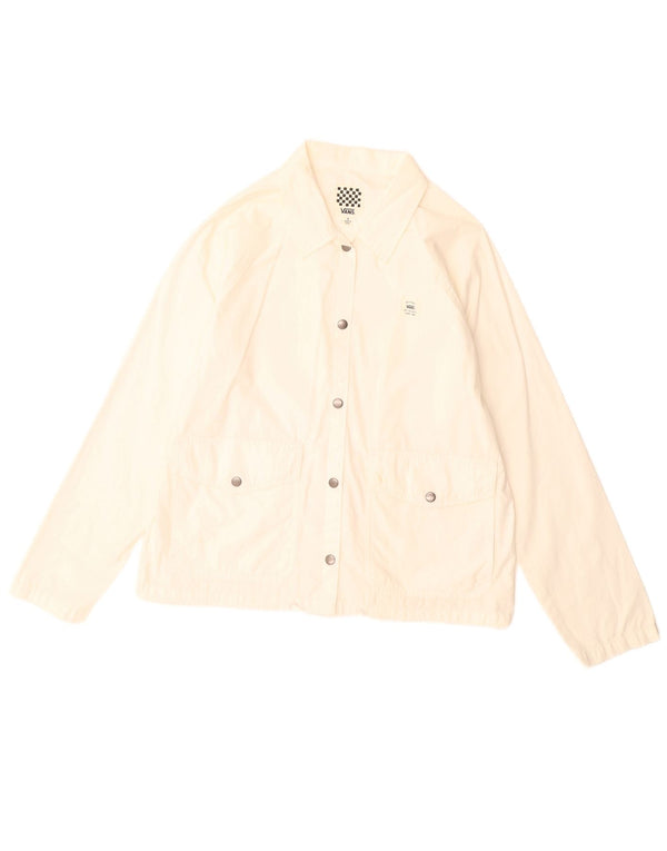 Vans Womens Bomber Jacket UK 10 Small White Bomuld