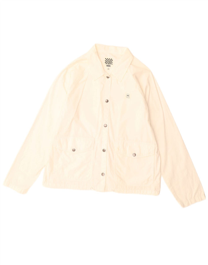 Vans Womens Bomber Jacket UK 10 Small White Bomuld