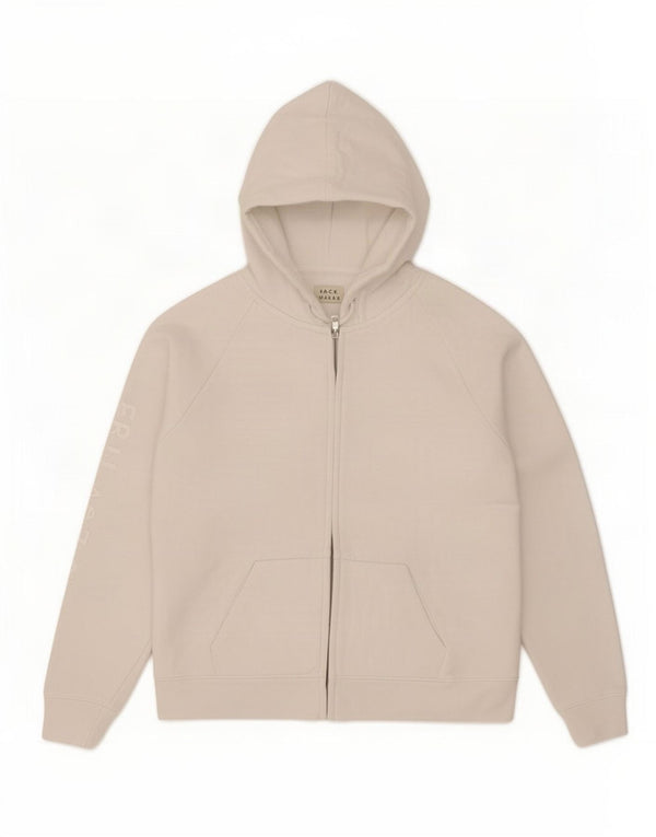 Jack Wills Womens Zip Hoodie Sweater UK 12 Medium White Cotton