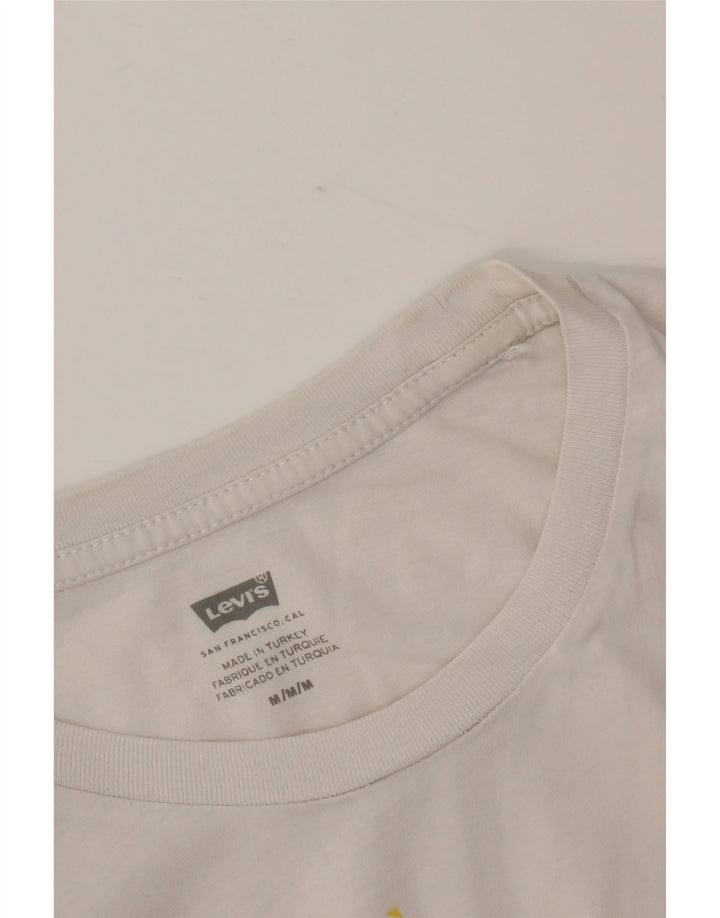 Levi's Grafisk T-shirt top til kvinder UK 14 Medium White