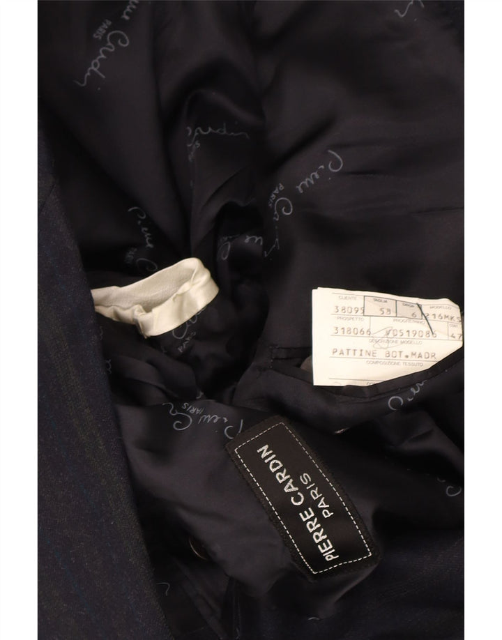 Pierre Cardin Herre 2-knaps blazerjakke IT 58 4XL Marineblå nålestribe