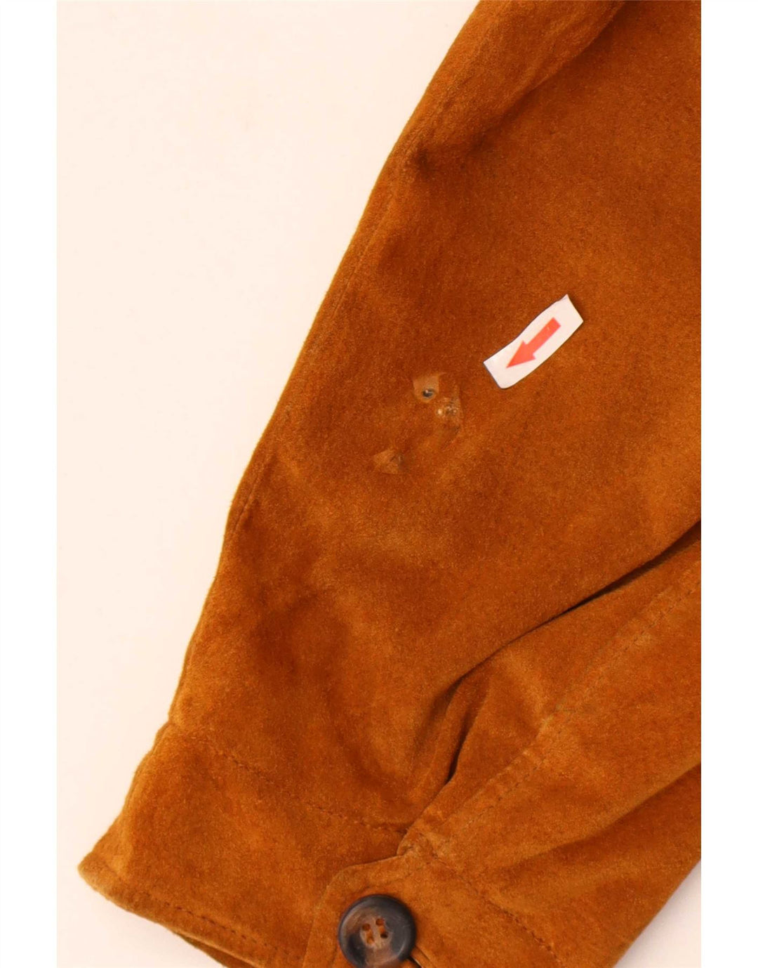 James Dillon Herre Ruskind Bomber Jacket UK 40 Large Beige Læder