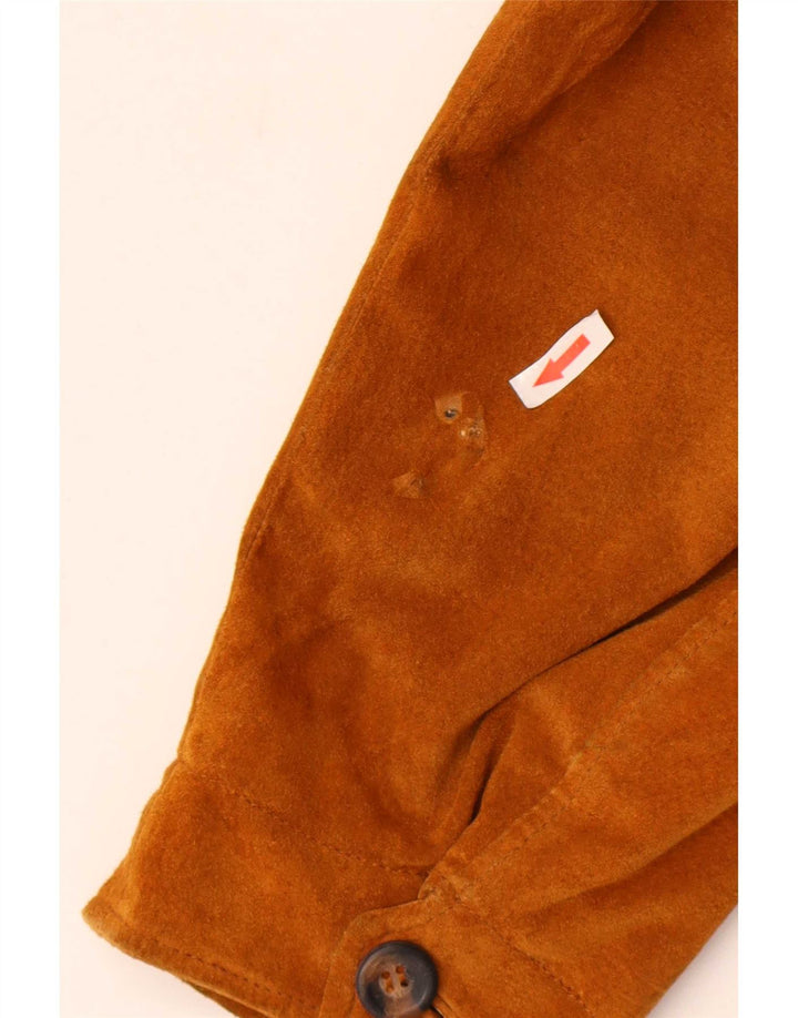 James Dillon Herre Ruskind Bomber Jacket UK 40 Large Beige Læder