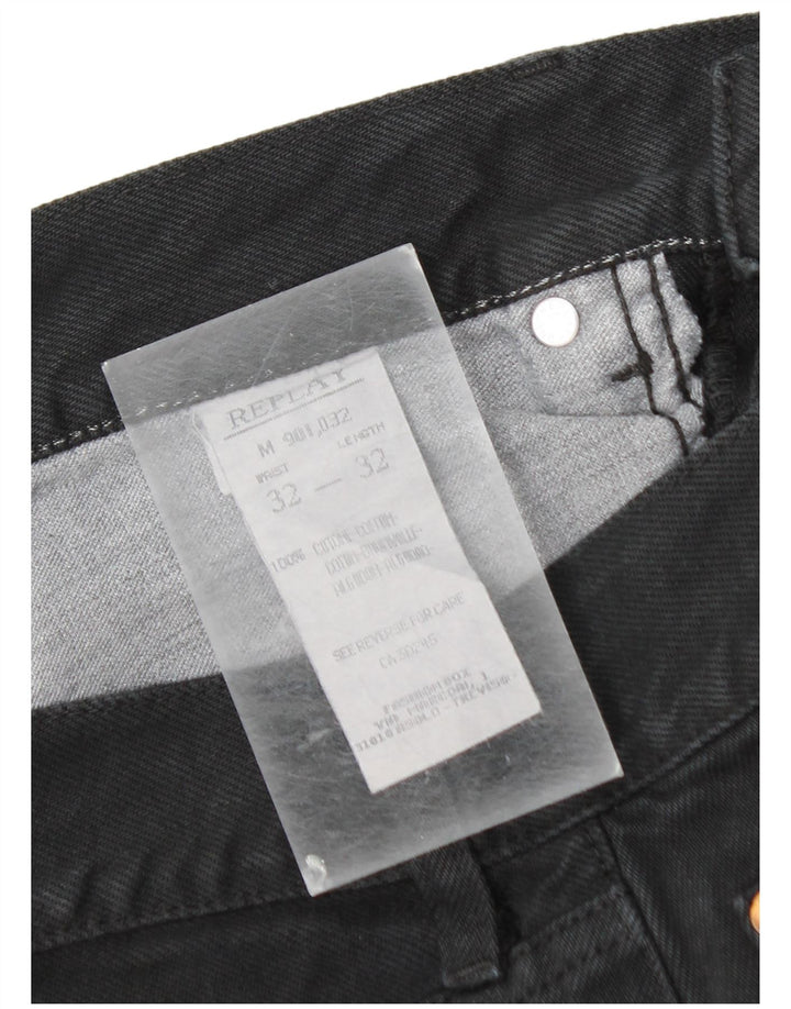 Replay Herre Tapered Jeans W32 L32 Sort Bomuld