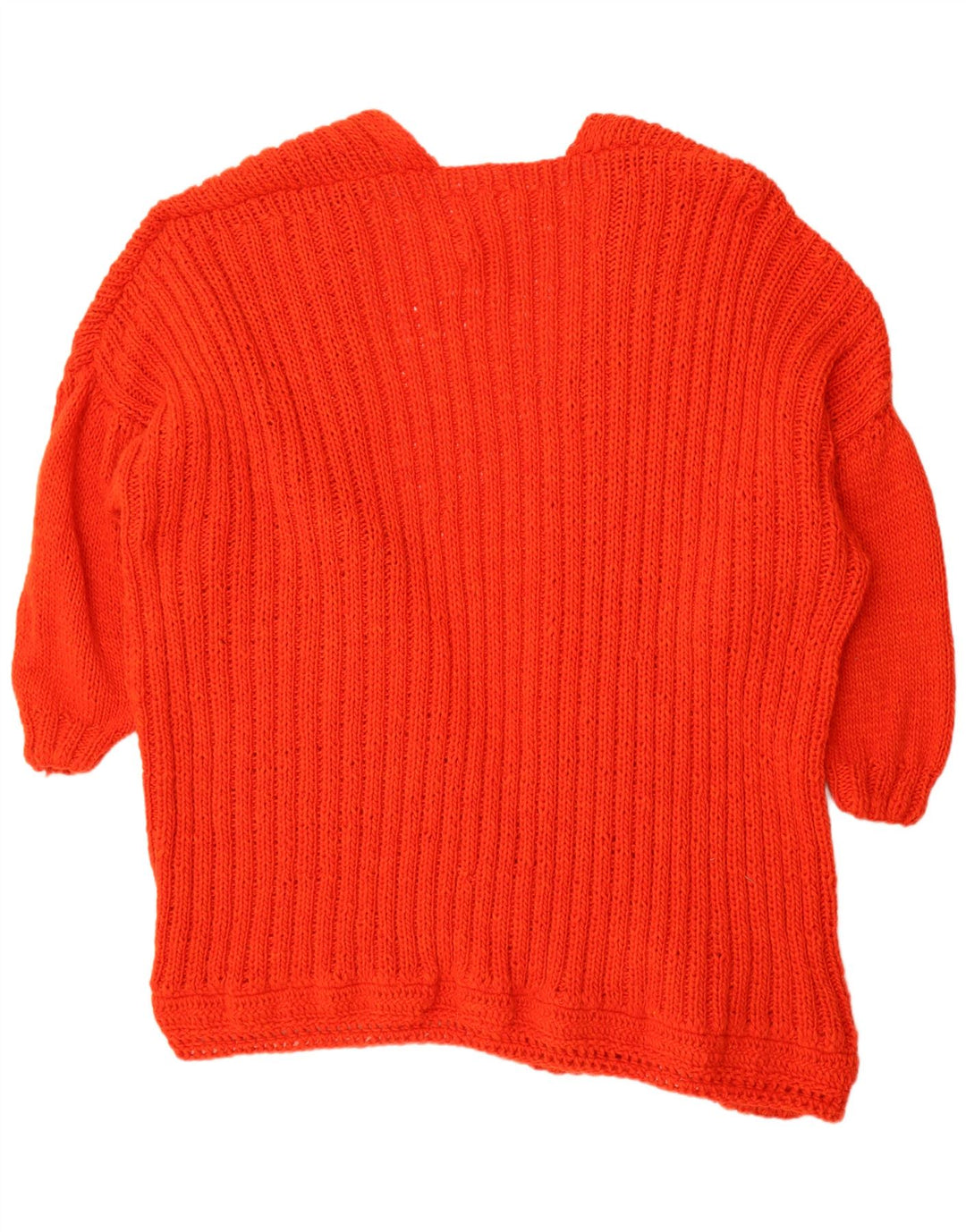 Vintage Dame Oversized Open Cardigan Sweater UK 14 Medium Rød