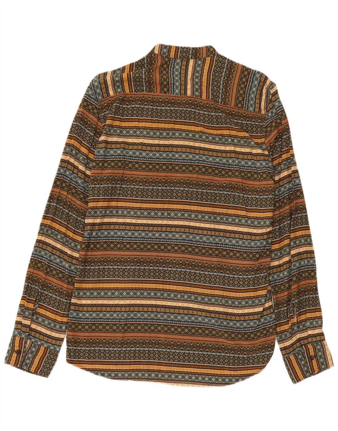 Vintage herreskjorte medium Khaki stribet viskose