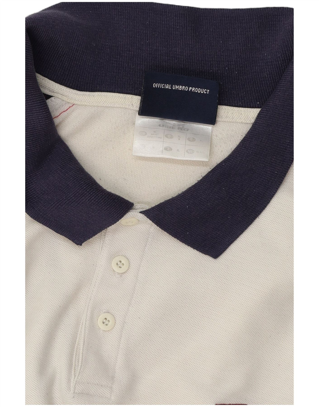 Umbro Herre Polo Shirt UK 44/46 XL Hvid Colourblock