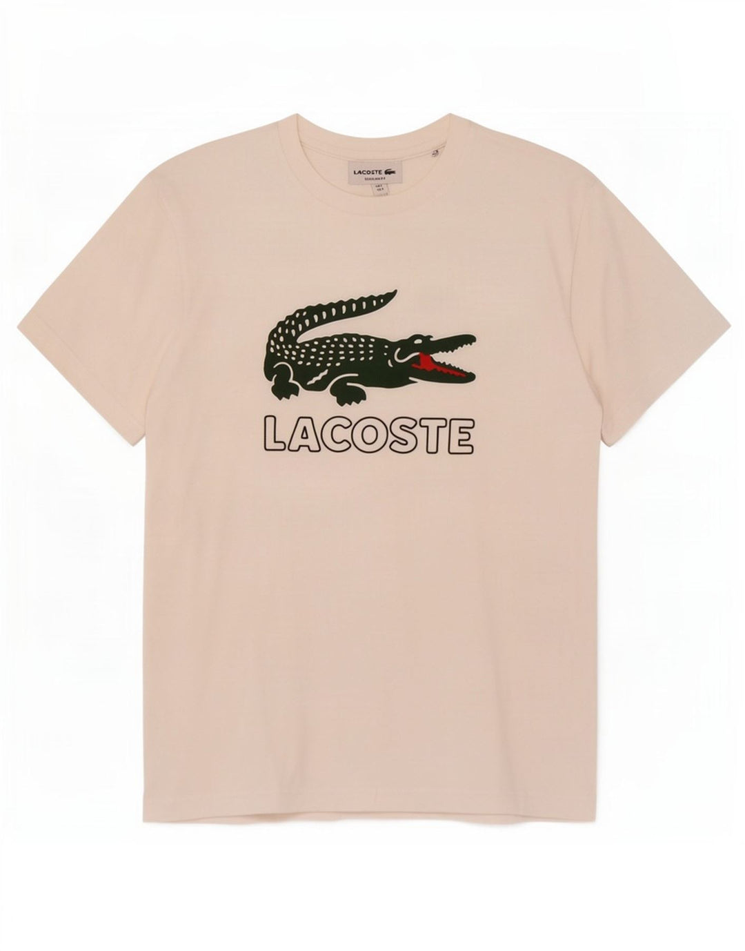 Lacoste Herre Regular Fit Grafisk T-Shirt Top Størrelse 3 Lille Hvid